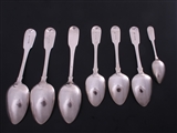 Peninsular War interest: rare matched collection of Portuguese and English fiddle pattern silver spoons