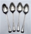 Antique set of Four Plated Victorian Thread Pattern Table Spoons Circa 1880