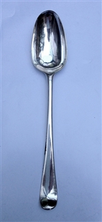 Antique Sterling Silver George III Hanoverian Pattern Dessert Spoon 1770