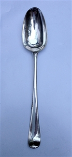 Antique hallmarked Sterling Silver George III Hanoverian Pattern Dessert Spoon 1770