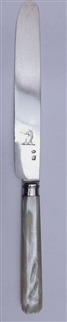 Antique Sterling Silver Bladed George III Mother of Pearl Handled Knife  Circa 1800