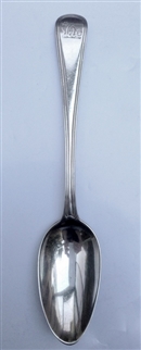 Antique Sterling Silver George III Old English Thread Pattern Dessert Spoon 1795