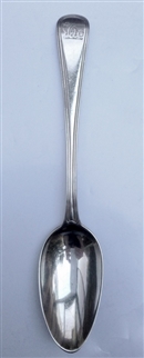 Antique hallmarked Sterling Silver George III Old English Thread Pattern Dessert Spoon 1795