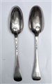 Antique Pair of Especially Good Sterling Silver George II Hanoverian Pattern Table Spoons 1744