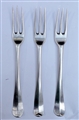 Set Three Antique Sterling Silver George I Hanoverian Pattern Three Pronged Table Forks 1725