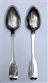 Antique Pair of hallmarked Sterling Silver Victorian Fiddle Pattern Dessert Spoons 1846