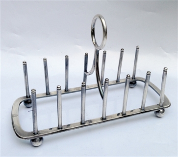 Antique Silverplated Modernist Toast Rack Circa 1900