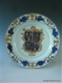 Chinese Porcelain Armorial Plate with FELLOWES quart. COULSON. Sub Governor South Sea Company. Kangxi Emperor. 中国瓷器纹章板康熙皇帝