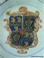 Chinese Porcelain Armorial Plate with FELLOWES quart. COULSON. Sub Governor South Sea Company. Kangxi Emperor. 中国瓷器纹章板康熙皇帝