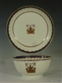 Chinese Armorial Porcelain MARITIME Tea Bowl & Saucer with CAPTAIN CHARLES LENNOX Family & Clan Arms. E.I.C. Qianlong Emperor 中国纹章瓷板乾隆帝