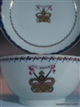 Chinese Armorial Porcelain MARITIME Tea Bowl & Saucer with CAPTAIN CHARLES LENNOX Family & Clan Arms. E.I.C. Qianlong Emperor 中国纹章瓷板乾隆帝
