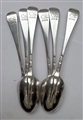 Six Antique hallmarked Sterling Silver Victorian Hanoverian Rat Tail Pattern Dessert Spoons 1897