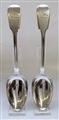 A Pair of Antique hallmarked Sterling Silver William IV Fiddle Pattern Serving Spoons 1832
