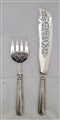 Antique Victorian hallmarked Sterling Silver Old English Thread Pattern Pair of Fish Servers 1868
