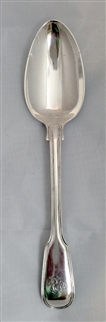 Antique George IV Sterling Silver Hallmarked Fiddle and Thread Dessert Spoon 1825