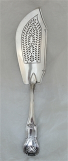 Antique hallmarked George IV Sterling Silver Hallmarked Hourglass Pattern Fish Slice 1826