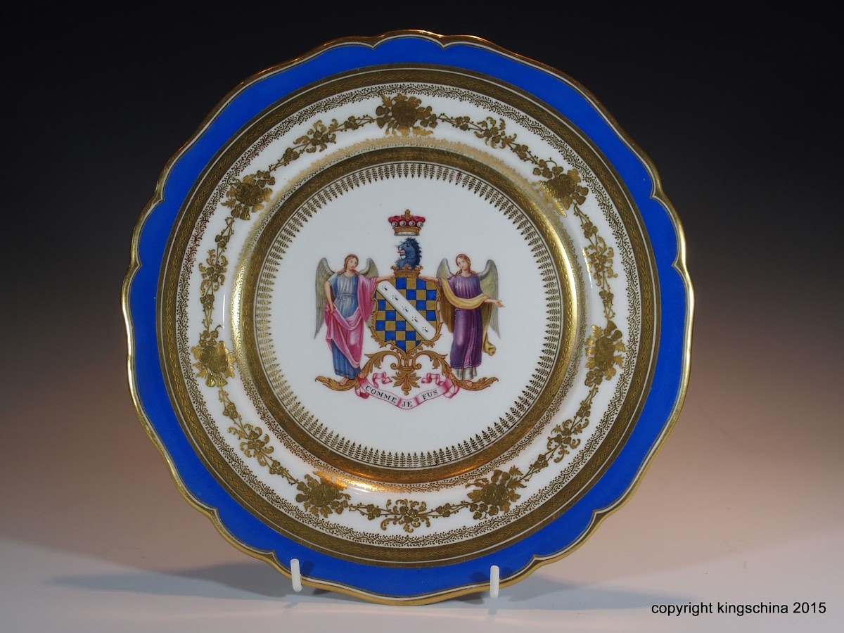 Chamberlains Worcester Plate Armorial Porcelain WARD Family Coat Arms ...