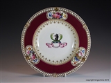 Chamberlains Worcester Plate Armorial Porcelain  NEELD Grittleton House, Family Coat Arms Crest