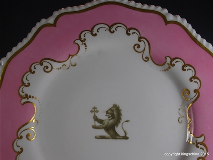Flight Barr Barr Armorial Porcelain Worcester Plate Family Coat Arms Crest