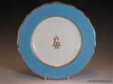 Royal Worcester Armorial Porcelain Monogram Plate WALTER Family Bearwood House Coat Arms Crest