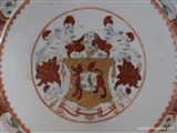 1720 Chinese Armorial Porcelain Charger LUTWYCHE with BAGNALL in Pretence Coat of Arms Crest