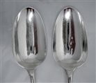 A Fine Pair of George III Antique Sterling Silver Hallmarked Old English Pattern Table Spoons 1769