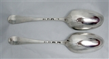 A Fine Pair of George III Antique Sterling Silver Hallmarked Old English Pattern Table Spoons 1769