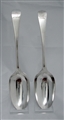 A Fine Pair of George III Antique Sterling Silver Hallmarked Old English Pattern Table Spoons 1769