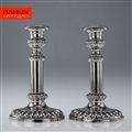 ANTIQUE 19thC RARE PAIR OF GEORGIAN SOLID SILVER TELESCOPIC CANDLESTICKS c.1809