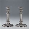 ANTIQUE 19thC RARE PAIR OF GEORGIAN SOLID SILVER TELESCOPIC CANDLESTICKS c.1809