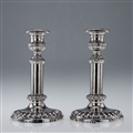 ANTIQUE 19thC RARE PAIR OF GEORGIAN SOLID SILVER TELESCOPIC CANDLESTICKS c.1809