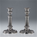 ANTIQUE 19thC RARE PAIR OF GEORGIAN SOLID SILVER TELESCOPIC CANDLESTICKS c.1809