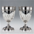 ANTIQUE 19thC PAIR OF GEORGIAN SOLID SILVER LARGE GOBLETS OF SCOTTISH INTEREST, RICHARD COOK c.1801