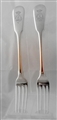 A Pair of Antique George III Sterling Silver Hallmarked Fiddle Pattern Dessert Forks 1805