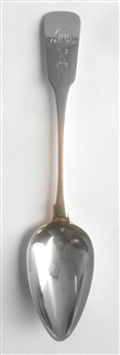Antique George III Irish Sterling Silver Hallmarked Fiddle Pattern Serving Spoon 1811