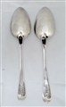 Pair of Antique George III Sterling Silver Hallmarked Old English Pattern Dessert Spoons 1801