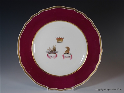 ROCKINGHAM ARMORIAL PORCELAIN PLATE VISCOUNT DUNCAN CAMPERDOWN ADMIRAL DUNCAN