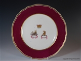 ROCKINGHAM ARMORIAL PORCELAIN PLATE VISCOUNT DUNCAN CAMPERDOWN ADMIRAL DUNCAN