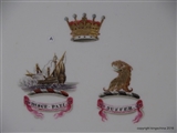 ROCKINGHAM ARMORIAL PORCELAIN PLATE VISCOUNT DUNCAN CAMPERDOWN ADMIRAL DUNCAN