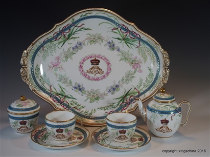 SEVRES ARMORIAL ROYAL WORCESTER TEA SET TETE A TETE VISCOUNT CROWN