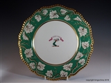 Flight Barr Barr Armorial Porcelain Worcester Plate WOODROFFE Woodruff  Family Crest Coat Arms