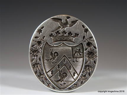 Silver  Fob Seal Intaglio Armorial CULMER MEADOWS Family Coat Arms Crest HESTER BATEMAN Duke Armorial Crest Coat Arms