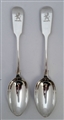 A Pair of Antique Sterling Silver Hallmarked Victorian Fiddle Pattern Dessert Spoons 1900