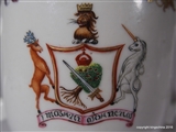 Chinese Armorial Porcelain Chocolate Cup & Saucer MACGREGOR Family Coat of Arms Crest Clan