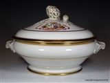 French Paris Armorial Porcelain Tureen COMTE SOULTRAIT impaling LEJEANS TOURY CHATEAU Vicomte Heraldique Francais Porcelaine de Paris Armoiries Blason
