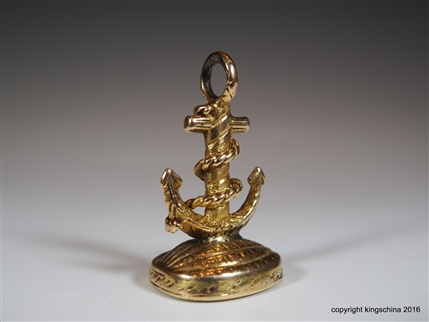 Georgian or Victorian Fob Seal Maritime BEAUFORT SOMERSET Family Crest Coat Arms Portcullis ANCHOR