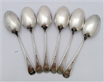 Six Antique Sterling Silver Hallmarked George V Feather and Acanthus Pattern Demi-Tasse Coffee Spoons 1831