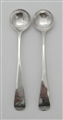A Pair of Antique Scottish Sterling Silver Hallmarked George III Old English Pattern Salt Spoons 1804