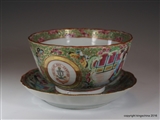 Chinese Armorial Porcelain Maritime ORMISTON Ormistone of KELSO Scotland Canton Cup & Saucer ANCHOR CREST Rose Medallion