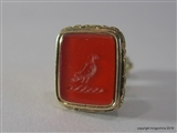 Gold Georgian Intaglio Fob Seal Family PARROT Crest Arms